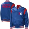 Philadelphia 76ers Starter Force Play Full-Snap Satin Varsity Jacket - Image 3
