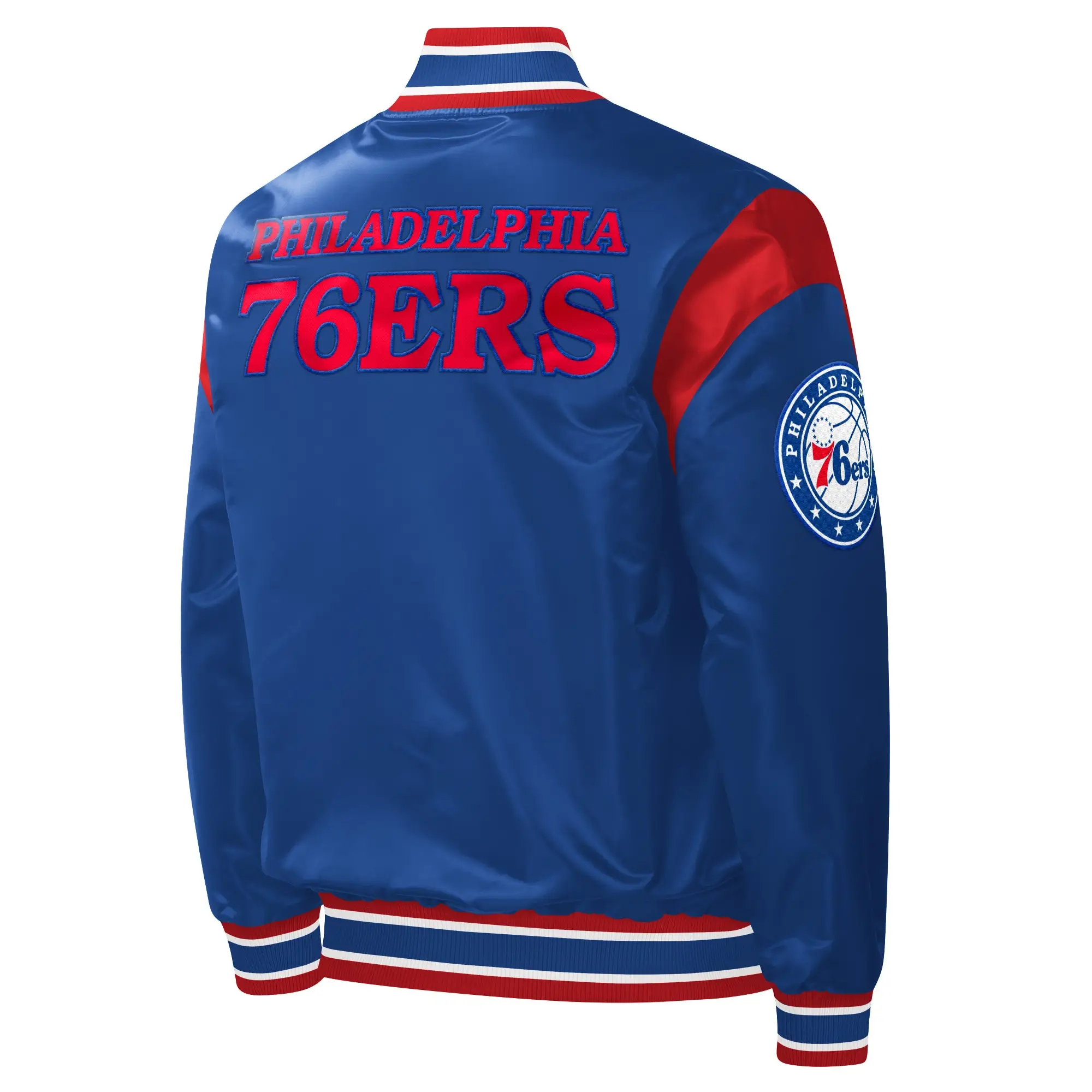 Philadelphia 76ers Starter Force Play Full-Snap Satin Varsity Jacket - Image 2