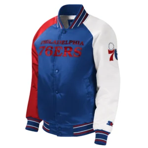 Philadelphia 76ers Reliever Starter Youth Full-Snap Satin Varsity Jacket