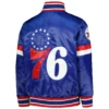 Philadelphia 76ers Starter Youth Home Game Satin Varsity Jacket - Image 2