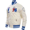 Philadelphia 76ers Classic Team Players Satin Varsity Jacket - Image 3
