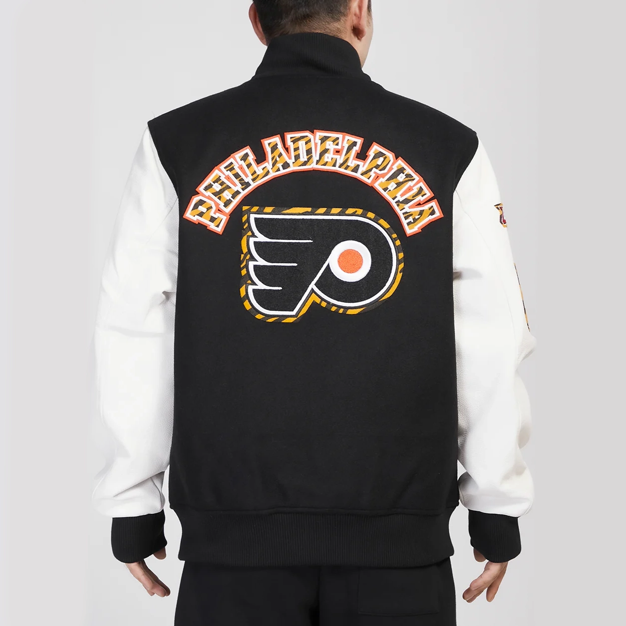 Philadelphia Flyers Animal Print Wool & Leather Varsity Jacket - Image 4