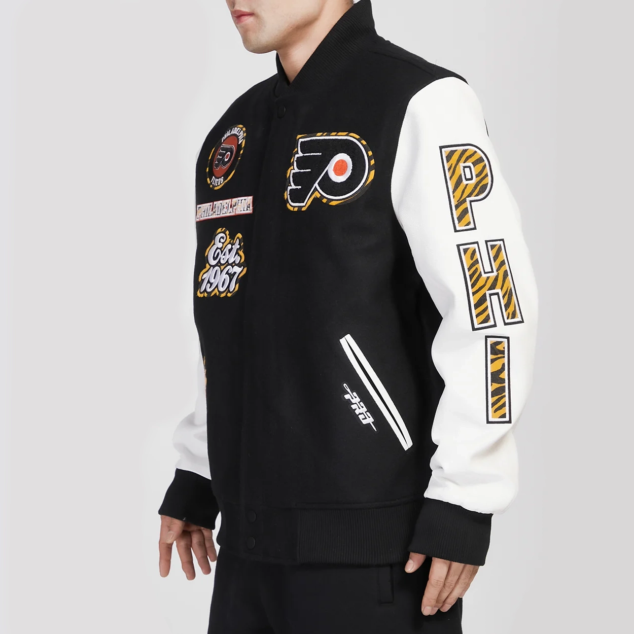 Philadelphia Flyers Animal Print Wool & Leather Varsity Jacket - Image 2