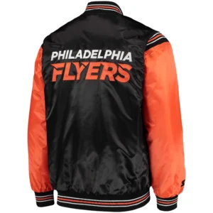 Alternative view of Philadelphia Flyers The Enforcer Black/Orange Varsity Jacket