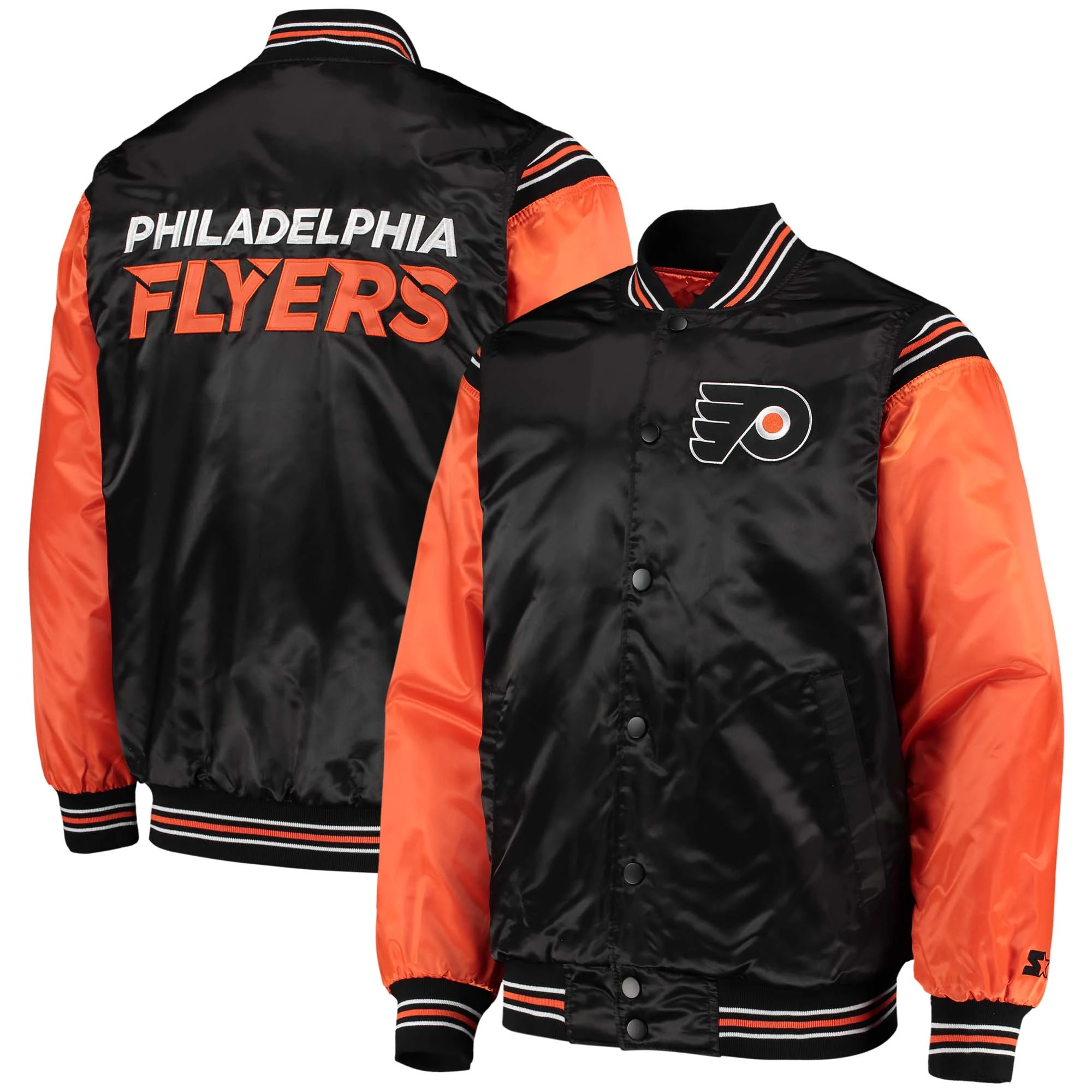 Philadelphia Flyers The Enforcer Black/Orange Varsity Jacket - Image 4