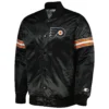 Philadelphia Flyers Pick and Roll Black Satin Varsity Jacket
