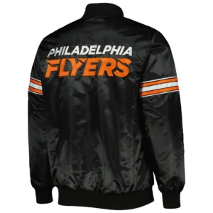 Alternative view of Philadelphia Flyers Pick and Roll Black Satin Varsity Jacket