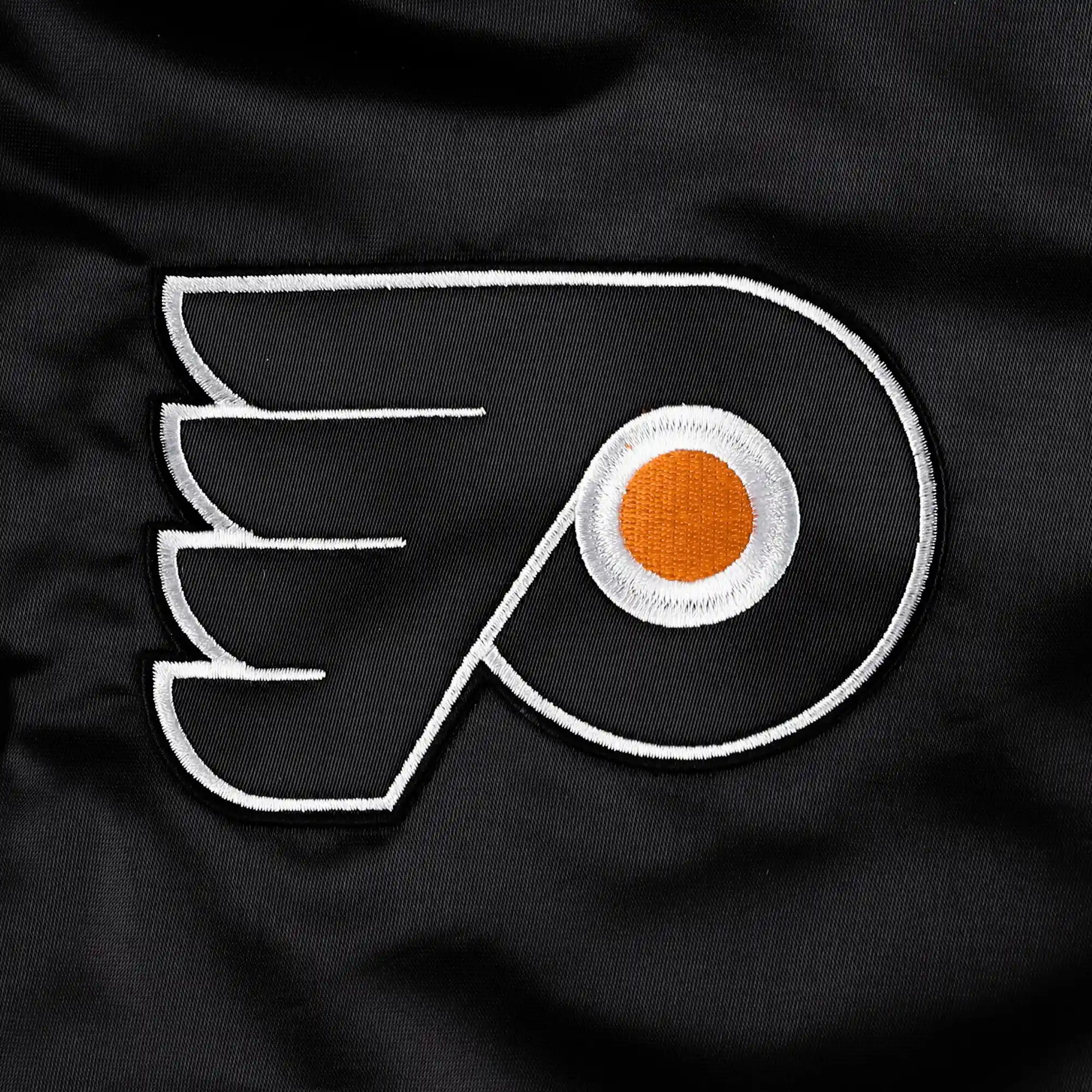 Philadelphia Flyers Pick and Roll Black Satin Varsity Jacket - Image 3