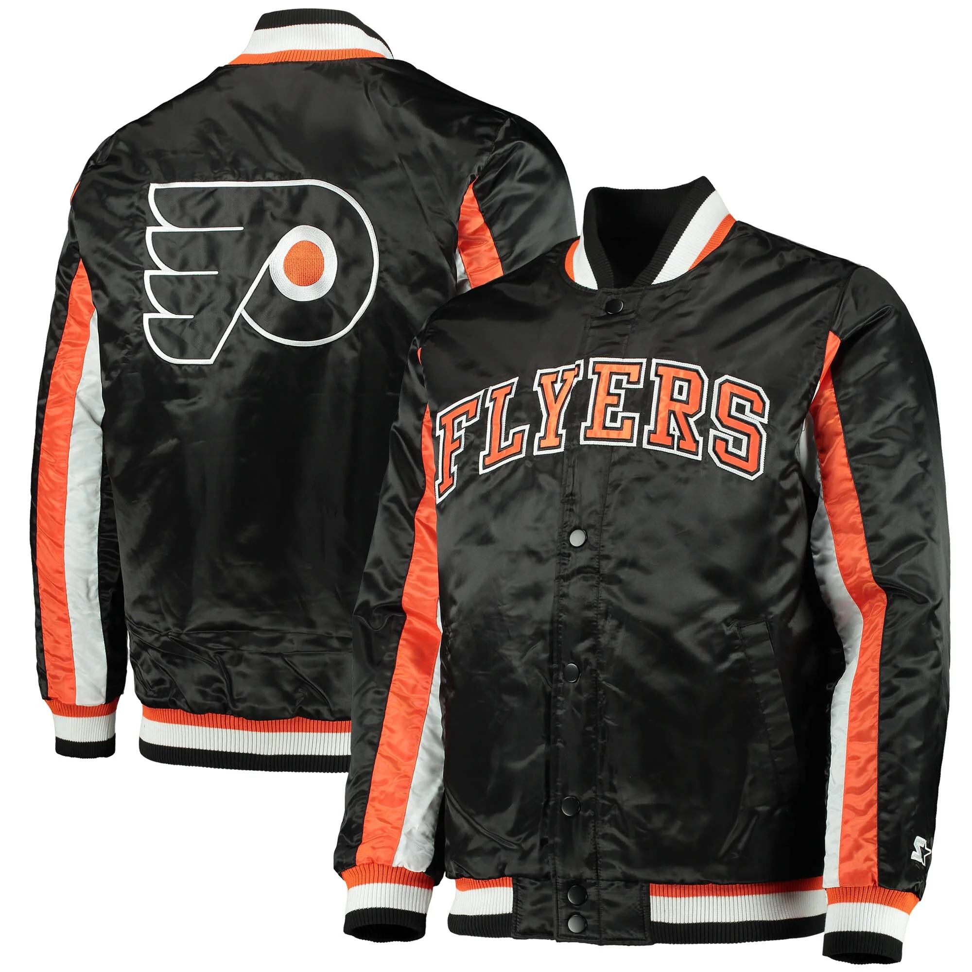 Philadelphia Flyers The Ace Black/Orange Varsity Jacket - Image 4