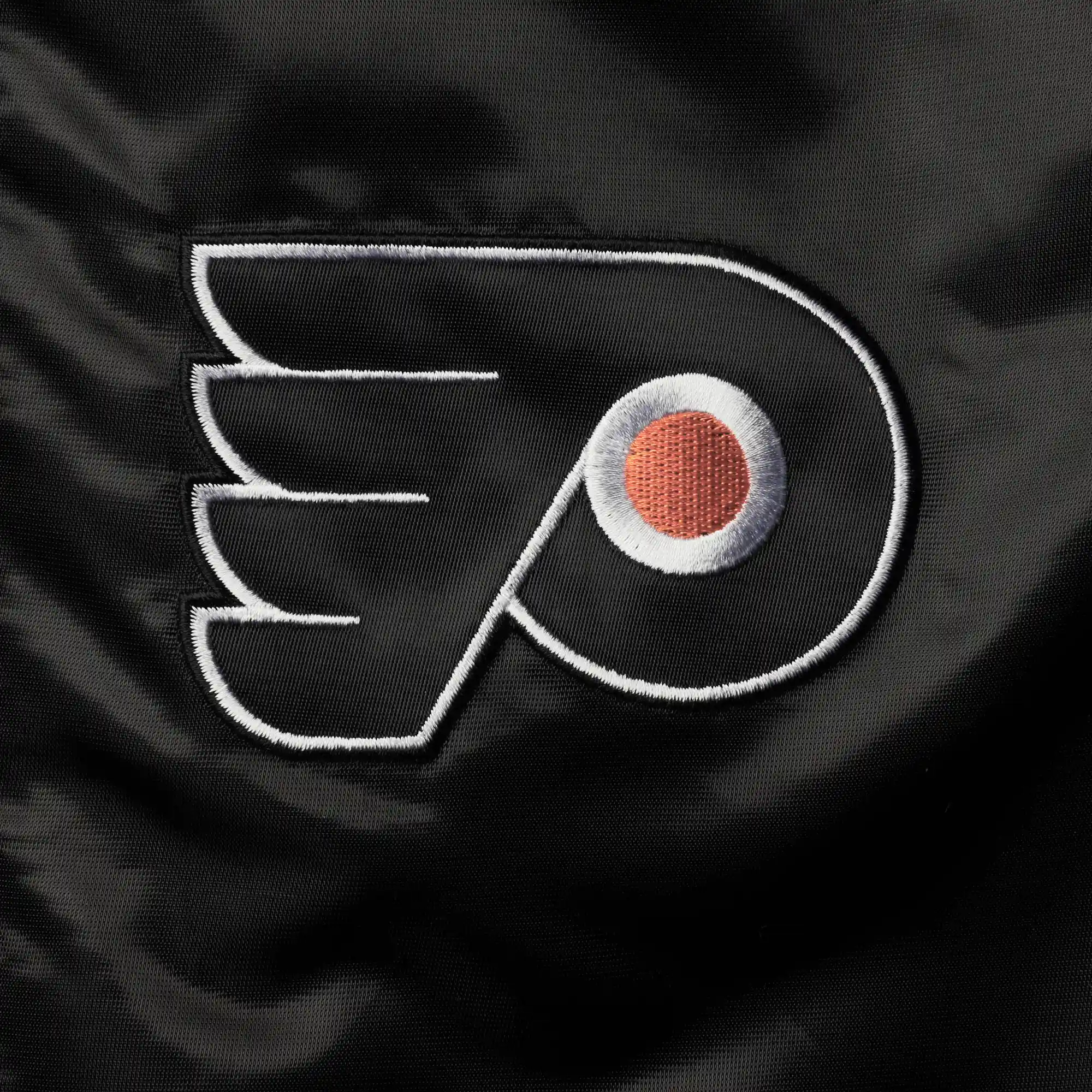 Philadelphia Flyers The Leader Black/Orange Satin Varsity Jacket - Image 3