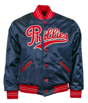 Philadelphia Phillies Letterman 1937 Authentic Satin Navy Varsity Jacket