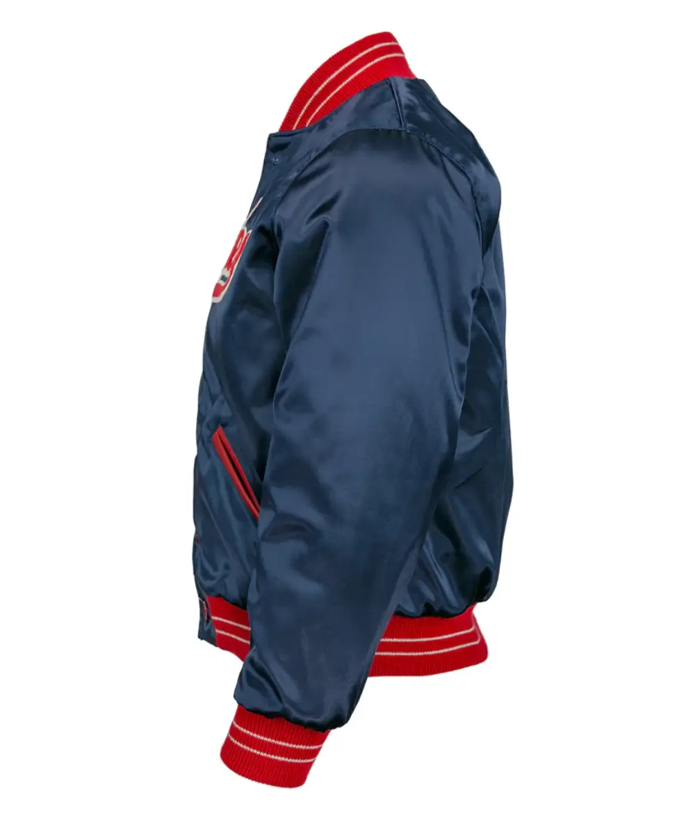 Philadelphia Phillies Letterman 1937 Authentic Satin Navy Varsity Jacket - Image 3