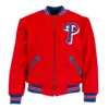 Philadelphia Phillies Letterman 1949 Authentic Red Wool Varsity Jacket