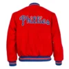 Alternative view of Philadelphia Phillies Letterman 1949 Authentic Red Wool Varsity Jacket
