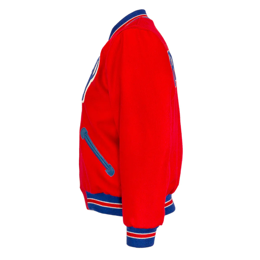 Philadelphia Phillies Letterman 1949 Authentic Red Wool Varsity Jacket - Image 3
