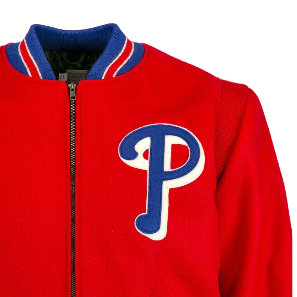 Philadelphia Phillies Letterman 1949 Authentic Red Wool Varsity Jacket - Image 4