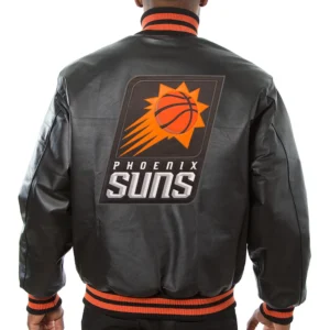 Alternative view of Phoenix Suns Full Leather Black Varsity Jacket