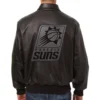 Phoenix Suns Bomber Varsity Full Leather Black Jacket - Image 2