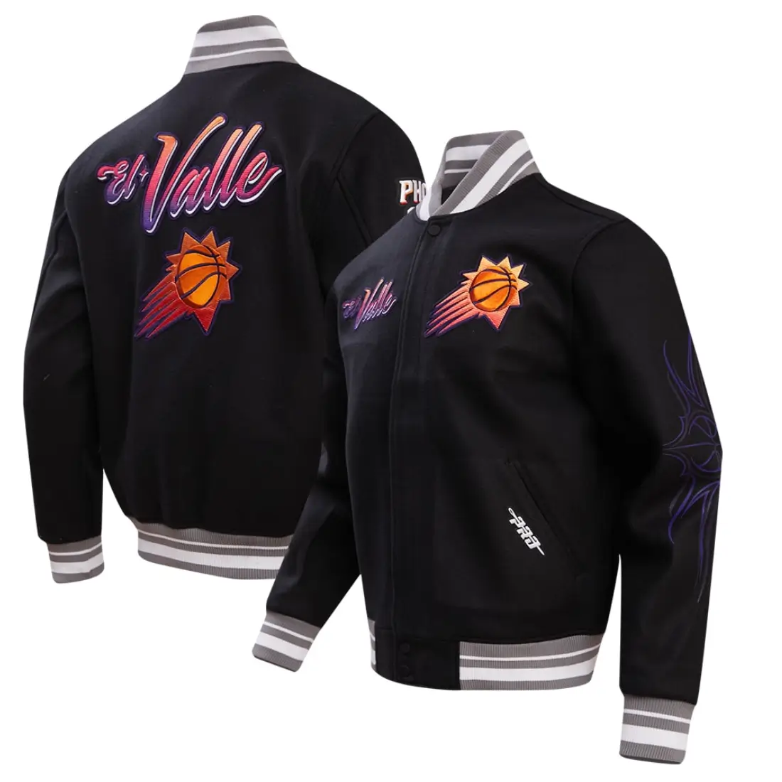 Phoenix Suns Classic Black Wool Varsity Jacket - Image 3