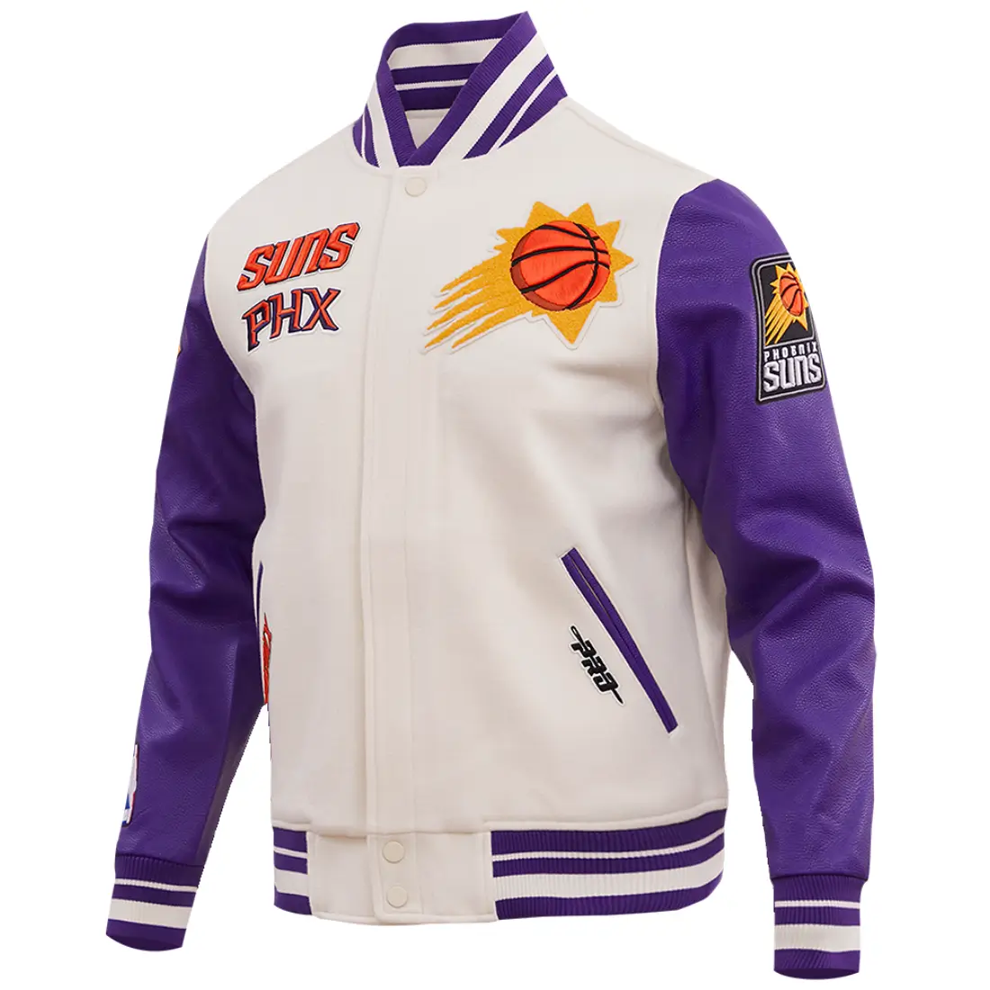 Phoenix Suns Classic Rib Wool & Leather Varsity Jacket - Image 3