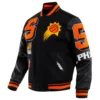 Phoenix Suns Mashup Wool & Leather Varsity Jacket - Image 3