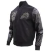 Phoenix Suns Wool & Leather Black & Gold Stitch Varsity Jacket - Image 3