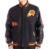 Phoenix Suns Triple Black Wool & Leather Varsity Jacket