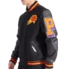 Phoenix Suns Triple Black Wool & Leather Varsity Jacket - Image 3