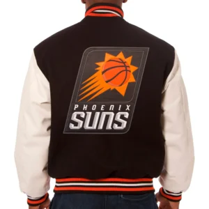 Alternative view of Phoenix Suns Full Wool Two Tone Varsity Jacket Black & White