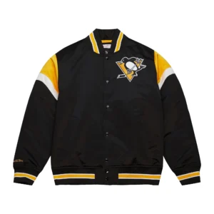 Pittsburgh Penguins Cooperstown Heavyweight Black Varsity Jacket