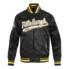 Pittsburgh Penguins Script Tail Satin Varsity Jacket