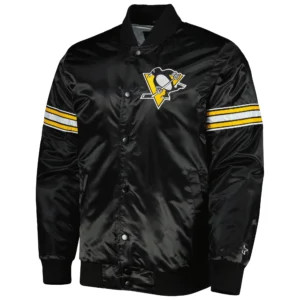Pittsburgh Penguins Pick & Roll Satin Varsity Jacket