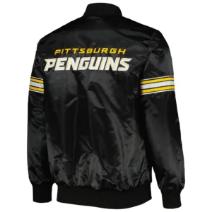 Alternative view of Pittsburgh Penguins Pick & Roll Satin Varsity Jacket
