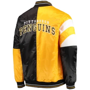 Alternative view of Pittsburgh Penguins The Leader Satin Varsity Jacket
