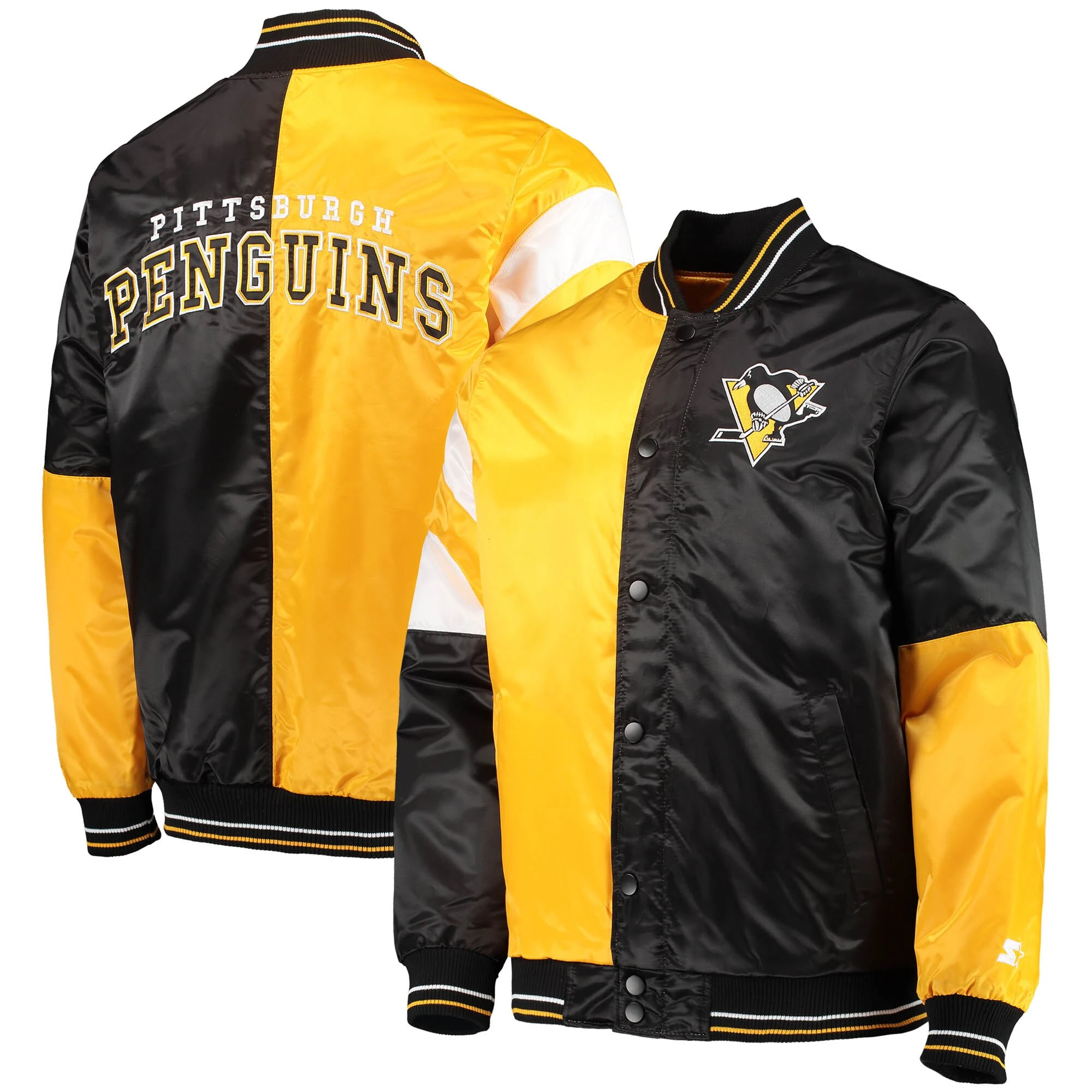 Pittsburgh Penguins The Leader Satin Varsity Jacket - Image 4