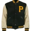 Pittsburgh Pirates Letterman 1960 Authentic Black Wool & Leather Varsity Jacket