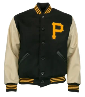Pittsburgh Pirates Letterman 1960 Authentic Black Wool & Leather Varsity Jacket