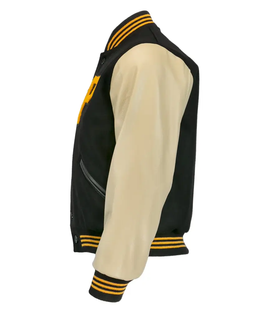 Pittsburgh Pirates Letterman 1960 Authentic Black Wool & Leather Varsity Jacket - Image 3