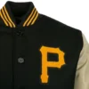 Pittsburgh Pirates Letterman 1960 Authentic Black Wool & Leather Varsity Jacket - Image 4
