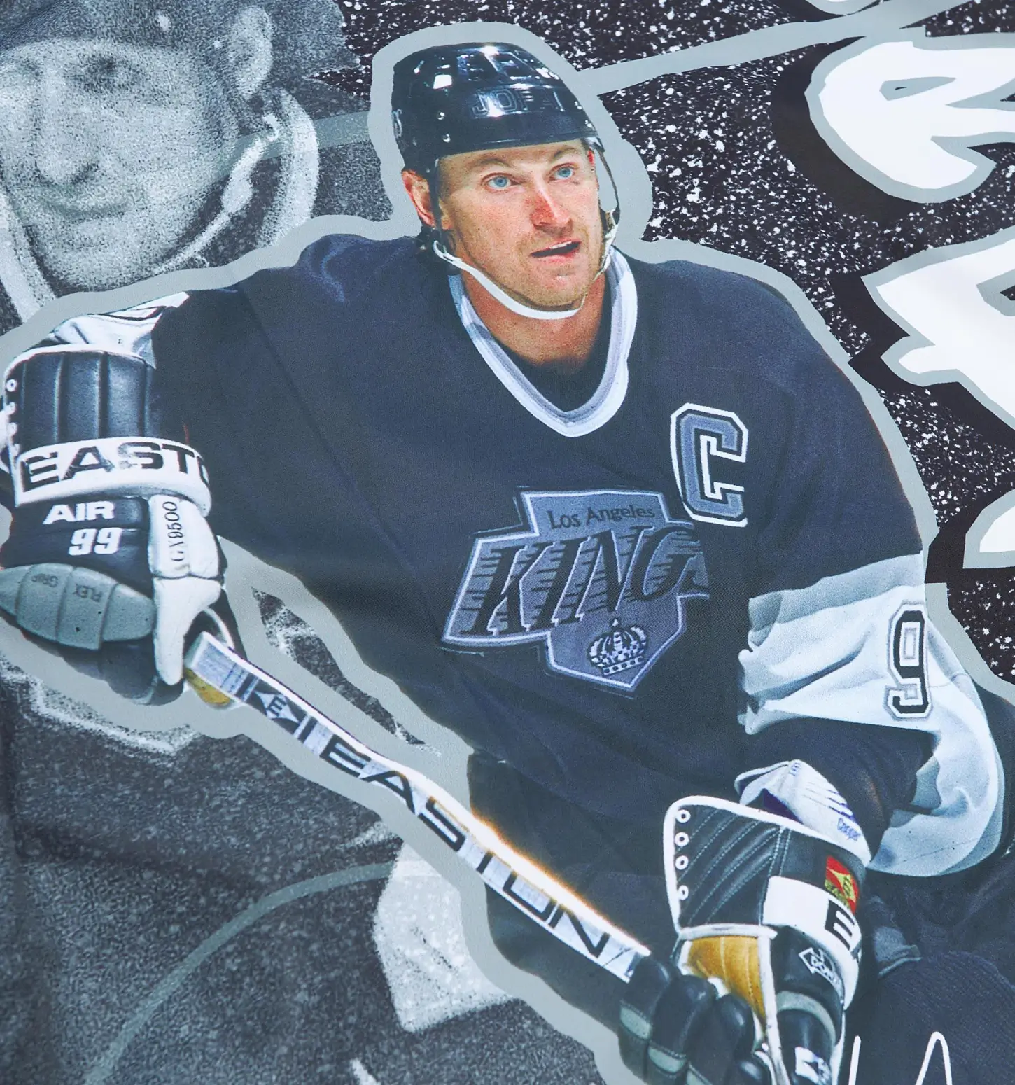 Los Angeles Kings Wayne Gretzky Burst Warm Up Satin Varsity Jacket - Image 5