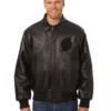 Portland Trail Blazers Full Leather Black Bomber Varsity Jacket