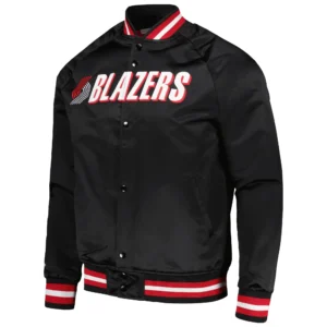 Portland Trail Blazers Lightweight Raglan Classic Black Varsity Jacket