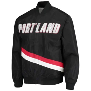 Portland Trail Blazers Authentic Warm-Up Classic Black Varsity Jacket