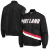 Portland Trail Blazers Authentic Warm-Up Classic Black Varsity Jacket - Image 3