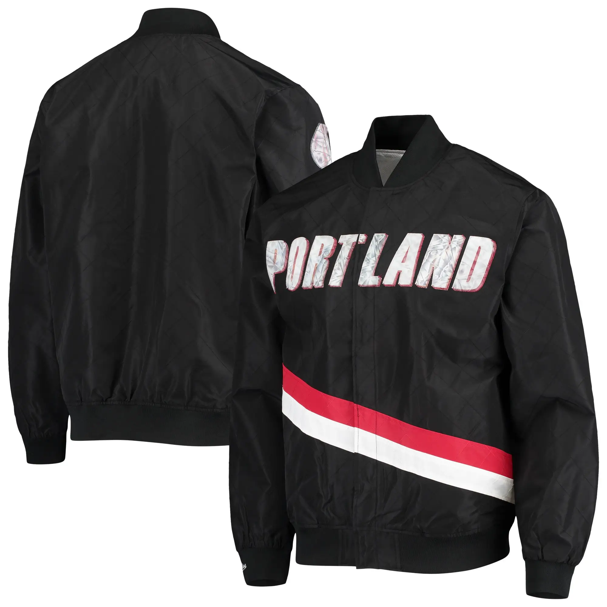 Portland Trail Blazers Authentic Warm-Up Classic Black Varsity Jacket - Image 3