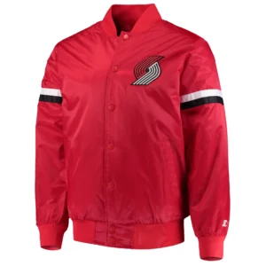 Portland Trail Blazers The Champ Red Varsity Satin Jacket