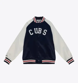 Chicago Cubs Lightweight Raglan Satin Varsity Jacket