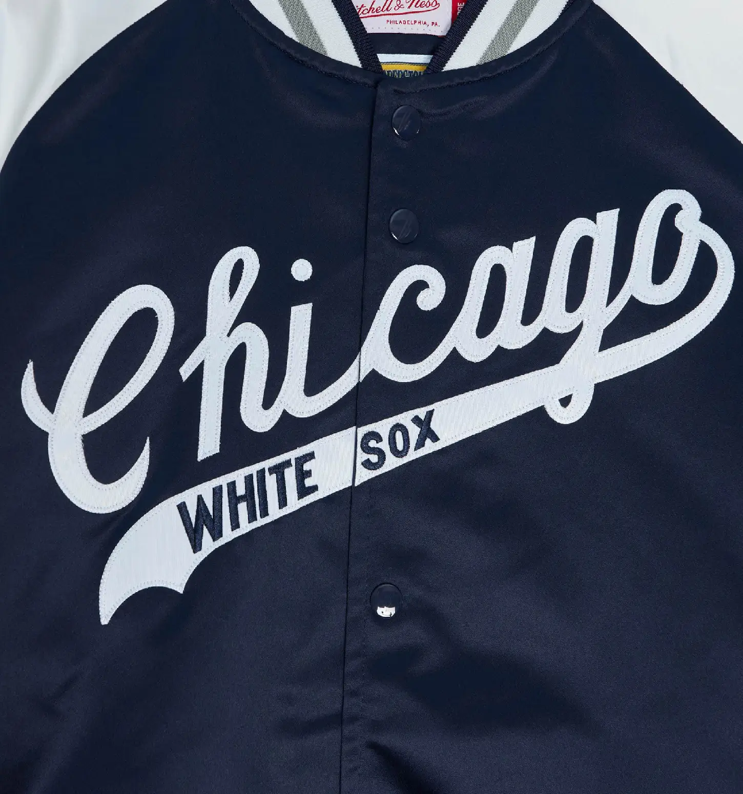 Chicago White Sox Lightweight Raglan Full-Snap Satin Varsity Jacket - Image 3