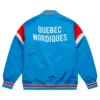 Quebec Nordiques Cooperstown Heavyweight Sky Blue Varsity Jacket - Image 2