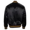 Pittsburgh Pirates Letterman Roberto Clemente 1970 Authentic Black Satin Varsity Zipper Jacket - Image 2